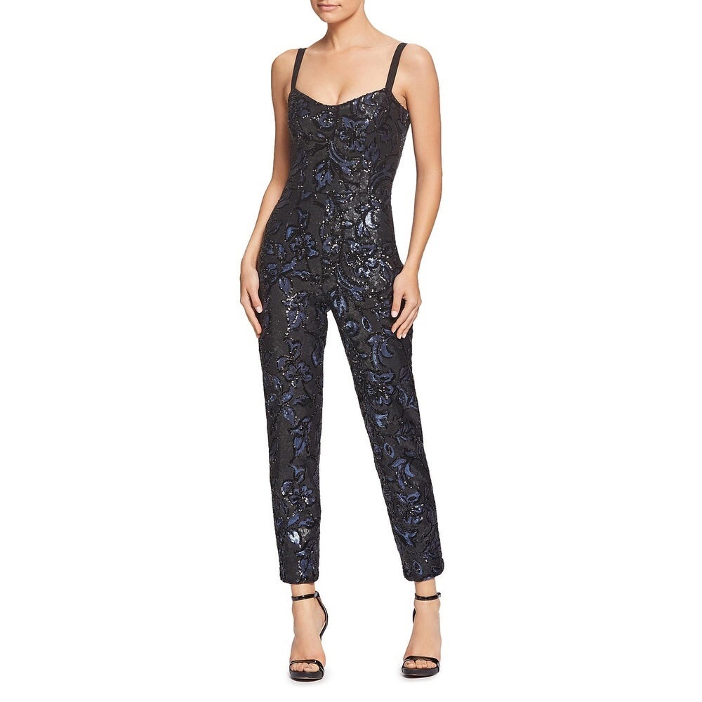 Dress The Population Sequined Cropped Jumpsuit size small